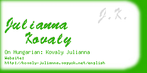 julianna kovaly business card